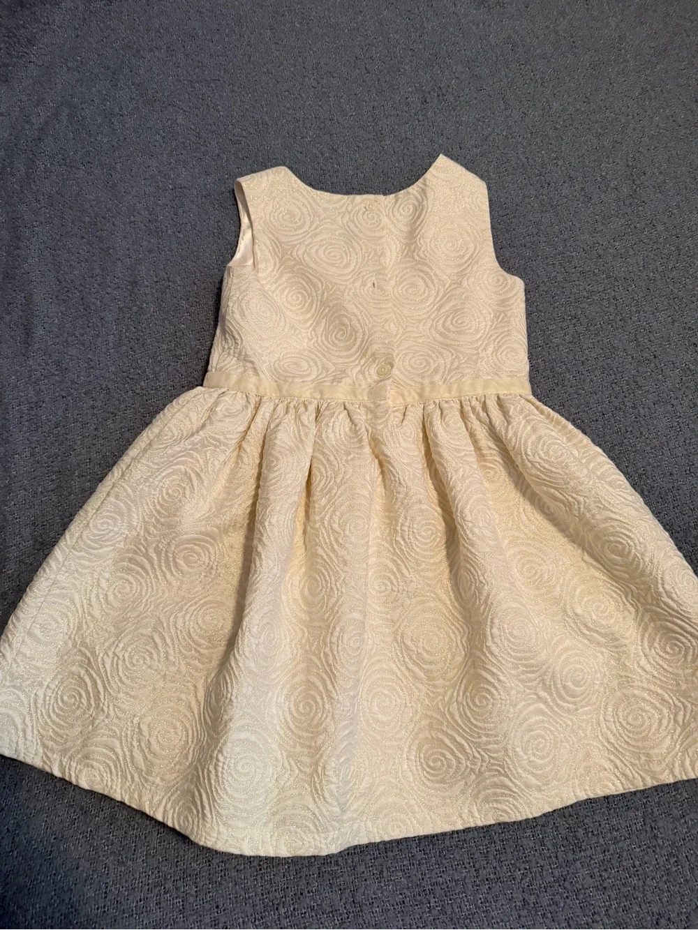 The Children's Place Light Cream Rosette Jacquard Party Dress